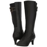 Preto Imitação couro 7,5 cm DIVINE-2018 numeros grandes botas mulher