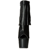 Preto Imitação de couro 18 cm ADORE-1019 botinha com franjas salto alto