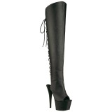 Preto Imitação de couro 18 cm ADORE-3019 Plataforma botas alta até a coxa