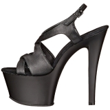 Preto Imitação de couro 18 cm Pleaser SKY-330 Plataforma Salto Agulha