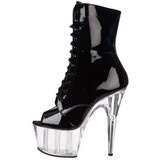 Preto Transparente 18 cm ADORE-1021 botinha plataforma salto alto