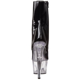 Preto Transparente 18 cm ADORE-1021 botinha plataforma salto alto