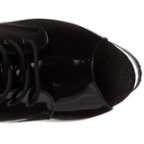 Preto Transparente 18 cm ADORE-1021 botinha plataforma salto alto