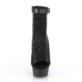 Preto Vegan 15 cm DELIGHT-600-27LC Botas de tornozelo dedo aberto