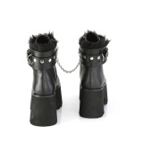 Preto Vegan 9 cm ASHES-57 lolita botinha com salto grosso plataforma