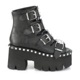 Preto Vegan 9 cm ASHES-70 lolita botinha com salto grosso plataforma