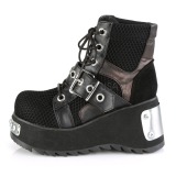 Preto Vegan 9 cm SCENE-53 botinha lolita com plataforma