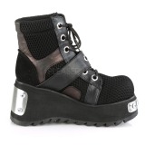 Preto Vegan 9 cm SCENE-53 botinha lolita com plataforma