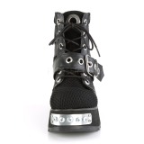 Preto Vegan 9 cm SCENE-53 botinha lolita com plataforma