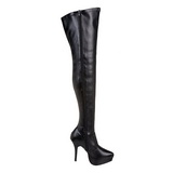 Preto Vegano 13,5 cm INDULGE-3000 bota acima do joelho