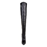 Preto Vegano 13,5 cm INDULGE-3000 bota acima do joelho