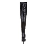 Preto Vegano 13,5 cm INDULGE-3000 bota acima do joelho