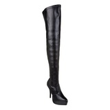 Preto Vegano 13,5 cm INDULGE-3000 bota acima do joelho