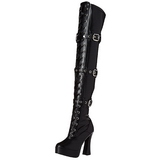 Preto Vegano 13 cm ELECTRA-3028 Botas Ate A Coxa para Homens