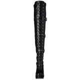 Preto Vegano 13 cm ELECTRA-3028 Botas Ate A Coxa para Homens