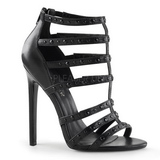 Preto Vegano 13 cm SEXY-15 High Heels Sandália Salto Alto