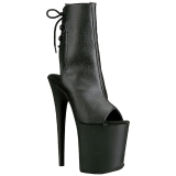 Preto Vegano 20 cm Pleaser FLAMINGO-1018 Plataforma Botinha Cano Curto