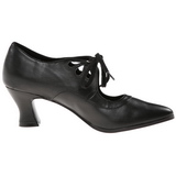 Preto Vegano 7 cm retro vintage VICTORIAN-03 sapatos scarpin salto alto
