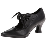 Preto Vegano 7 cm retro vintage VICTORIAN-03 sapatos scarpin salto alto