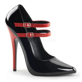 Preto Vermelho 15 cm DOMINA-442 calçados femininos com salto alto