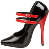 Preto Vermelho 15 cm DOMINA-442 calçados femininos com salto alto