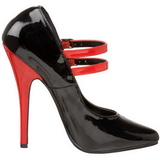 Preto Vermelho 15 cm DOMINA-442 calçados femininos com salto alto