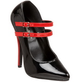 Preto Vermelho 15 cm DOMINA-442 calçados femininos com salto alto