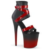 Preto Vermelho 20 cm FLAMINGO-800-15 Sapatos plataforma de salto
