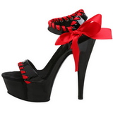 Preto Vermelho Verniz 15 cm DELIGHT-615 Sapatos Stiletto Salto Agulha
