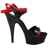 Preto Vermelho Verniz 15 cm DELIGHT-615 Sapatos Stiletto Salto Agulha