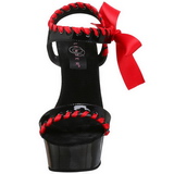 Preto Vermelho Verniz 15 cm DELIGHT-615 Sapatos Stiletto Salto Agulha