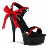 Preto Vermelho Verniz 15 cm DELIGHT-615 Sapatos Stiletto Salto Agulha