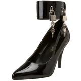 Preto Verniz 10,5 cm VANITY-434 Scarpin Saltos Altos para Homens