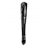 Preto Verniz 13,5 cm INDULGE-3000 Botas Ate A Coxa para Homens