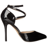 Preto Verniz 13 cm AMUSE-25 sapato scarpin para noite de gala