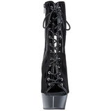 Preto Verniz 15,5 cm DELIGHT-1016 Botinha Feminino Open Toe