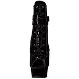 Preto Verniz 15 cm DELIGHT-1033 Botinha Feminino Open Toe