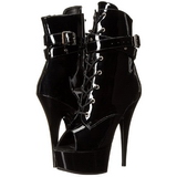 Preto Verniz 15 cm DELIGHT-1033 Botinha Feminino Open Toe