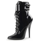 Preto Verniz 15 cm DOMINA-1023 Botinha Mulher para Homens