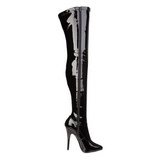 Preto Verniz 15 cm DOMINA-3000 Botas Ate A Coxa para Homens
