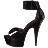 Preto Verniz 15 cm Pleaser DELIGHT-670-3 Plataforma Salto Agulha