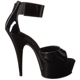 Preto Verniz 15 cm Pleaser DELIGHT-670-3 Plataforma Salto Agulha