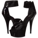 Preto Verniz 15 cm Pleaser DELIGHT-670-3 Plataforma Salto Agulha