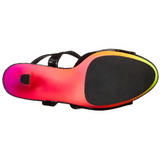 Preto Verniz 18 cm RAINBOW-309UV Sandálias Plataforma Neon