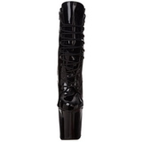 Preto Verniz 18 cm XTREME-1020 botinha com plataforma salto alto