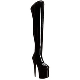 Preto Verniz 20 cm PLEASER FLAMINGO-3000 bota acima do joelho