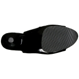 Preto Verniz 20 cm Pleaser FLAMINGO-1018 Plataforma Botinha Cano Curto