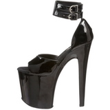 Preto Verniz 20 cm XTREME-875 Plataforma Sapatos Salto Alto