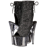 Preto glitter 18 cm ADORE-1018G botinha plataforma salto alto