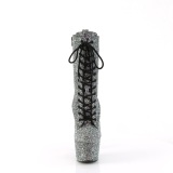 Preto glitter 18 cm ADORE-1040GR botinha salto alto pleaser